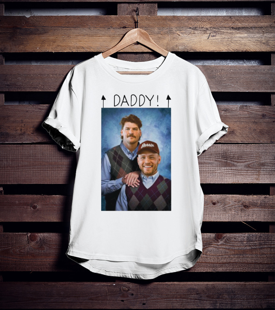 "Bussin With The Boys Daddy Vertical Argyle Sweater Duo" T-Shirt