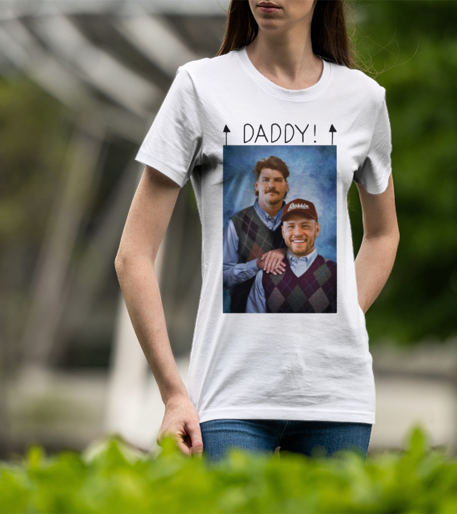 "Bussin With The Boys Daddy Vertical Argyle Sweater Duo" T-Shirt