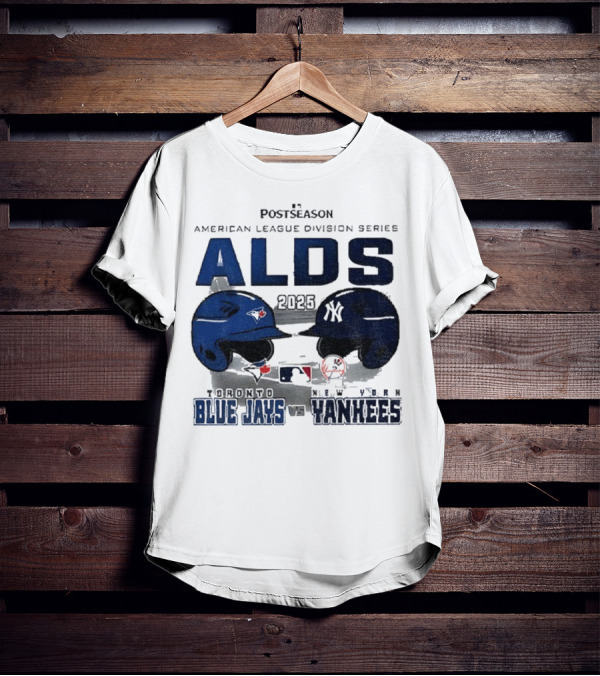 Toronto Blue Jays Vs New York Yankees 2025 ALDS MLB Postseason Helmets Bats Showdown T-Shirt