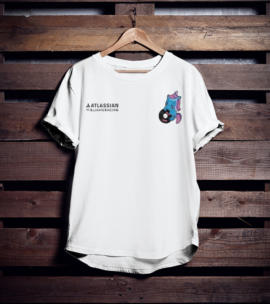 Atlassian Williams Racing Powered By Sparkles Signature Racing Unicorn In Helmet T-Shirt