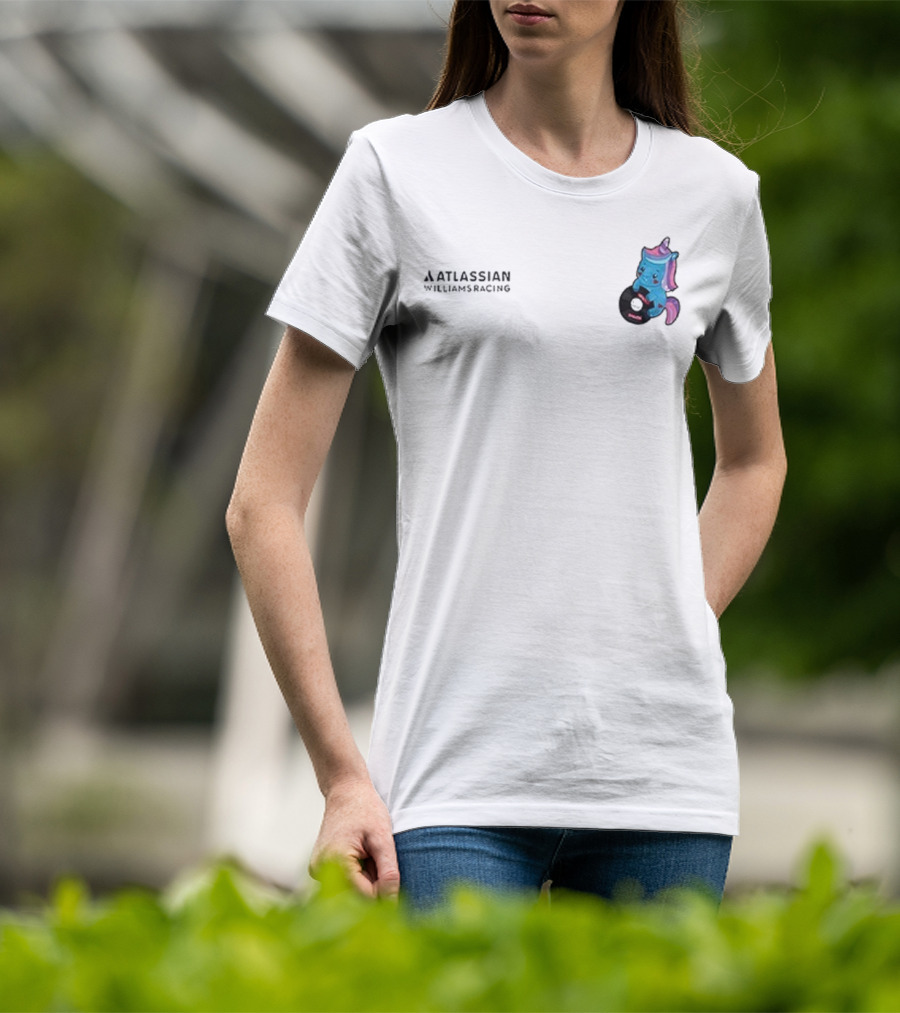 Atlassian Williams Racing Powered By Sparkles Signature Racing Unicorn In Helmet T-Shirt