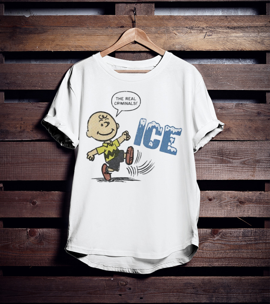 Charlie Brown Kicking The Real Criminals ICE T-Shirt