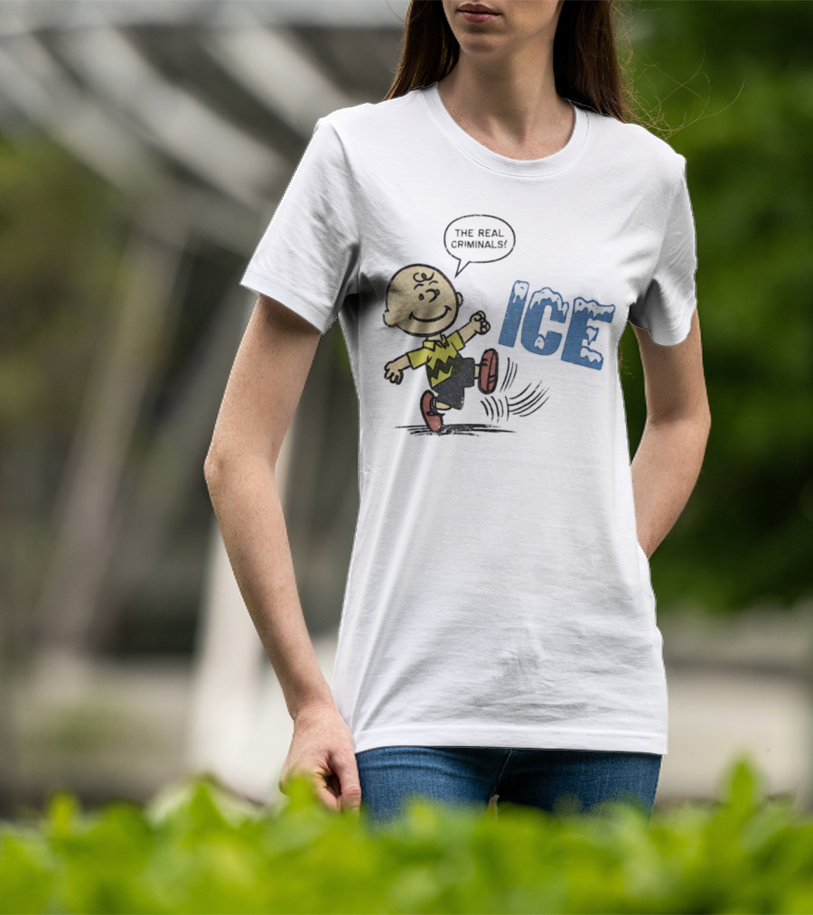 Charlie Brown Kicking The Real Criminals ICE T-Shirt