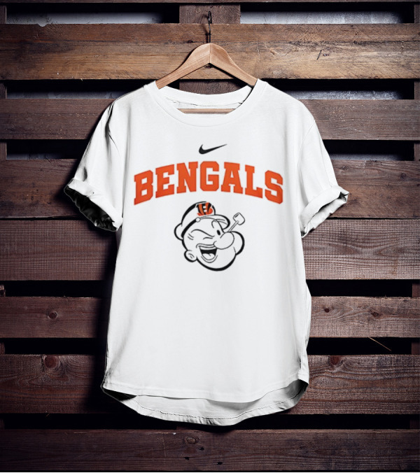 Cincinnati Bengals Popeye Collaboration I Yam What I Yam Football Fan Apparel T-Shirt
