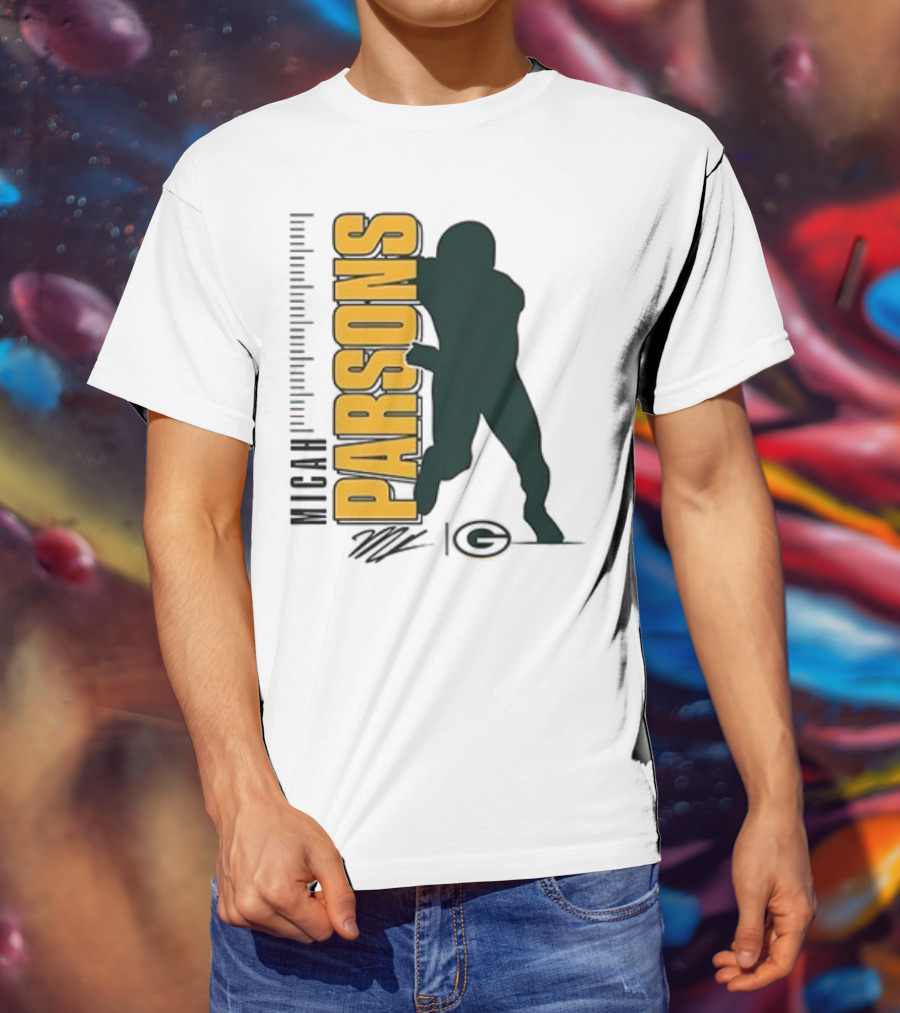 Green Bay Packers Micah Parsons Signature Silhouette T-Shirt