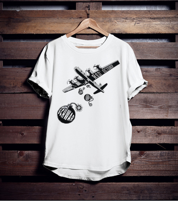 Philadelphia Phillies Red October Schwarbombs Away City Skyline Airplane رسالة قصف Blimp Explosion T-Shirt