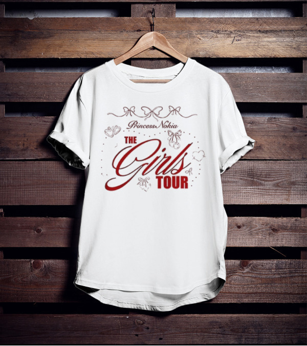 Princess Nokia The Girls Tour 2025 Hearts And Bows Design T-Shirt