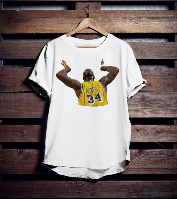 Shaquille O'Neal 34 Los Angeles Lakers Basketball Iconic Celebration T-Shirt
