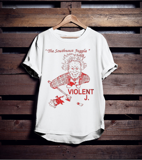 Violent J The Southwest Juggla Clown Caricature With Axe And Puppet T-Shirt
