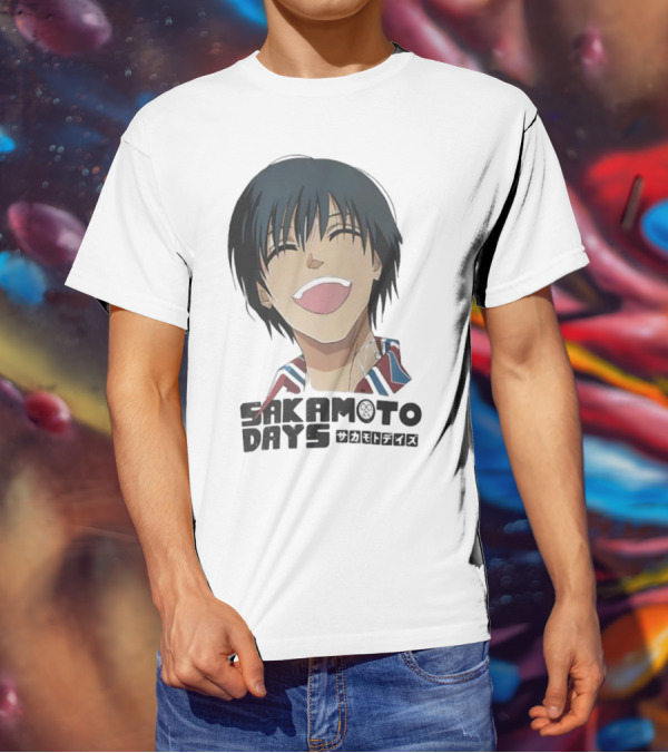 Sakamoto Days Yoichi Nagumo Anime Series Character Laughing Expression T-Shirt