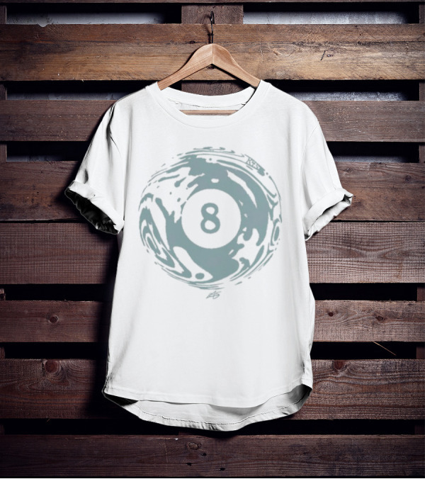 K45ink Uzumaki Swirl 8 Ball Design T-Shirt