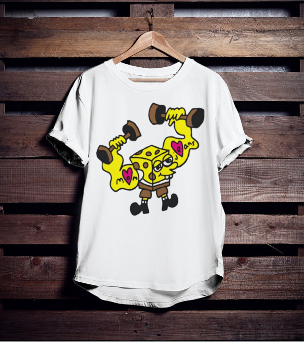 Musclebob Lovepants Mom Jeans Spongebob Dumbells T-Shirt