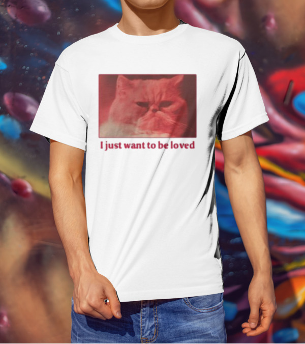 Volodymyr Testardі I Just Want To Be Loved Grumpy Cat Red Tones T-Shirt