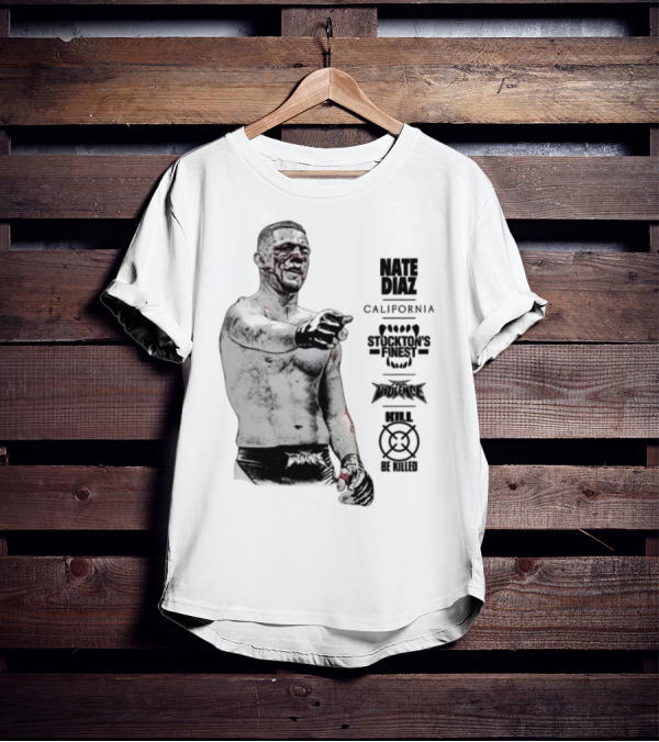 Nate Diaz Stockton California Pride Fighter Authentic Merchandise T-Shirt