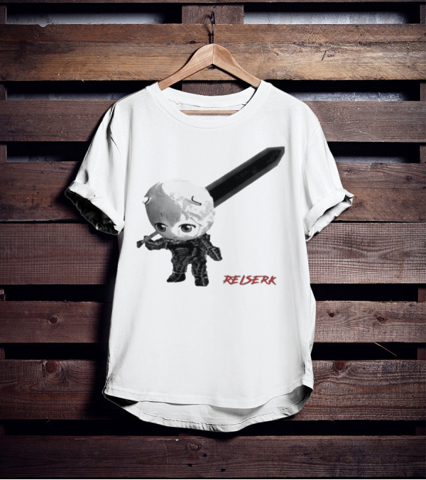 Ayanami Rei X Berserk Rei-Serk Crossover Character With Sword T-Shirt
