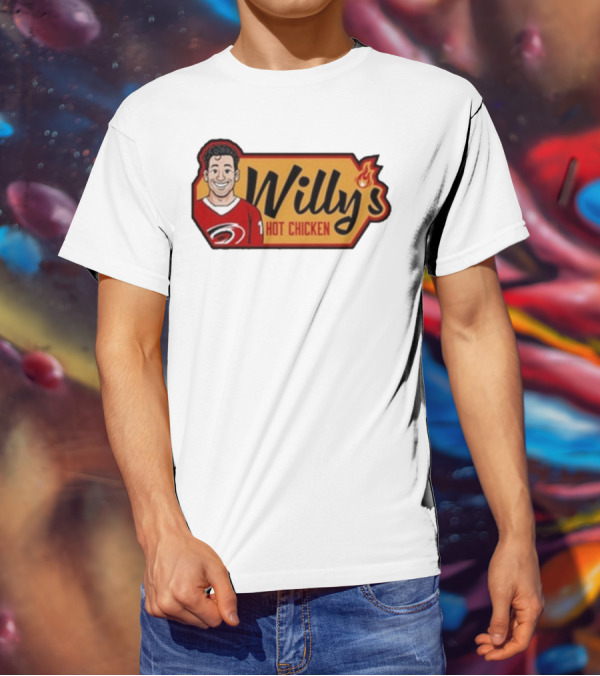 Carolina Hurricanes Willy's Hot Chicken Hockey Theme T-Shirt