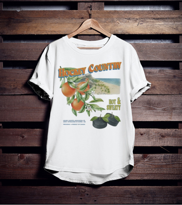 Hockey Country Hot And Sweaty Orange Grove Beach Palms T-Shirt