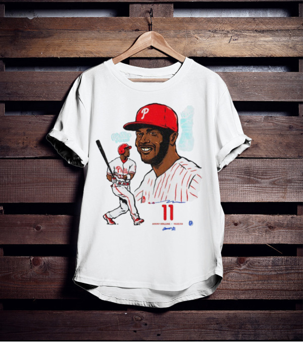 Jimmy Rollins 11 Philadelphia Phillies MLB Baseball Cartoon Phillies Player T-Shirt