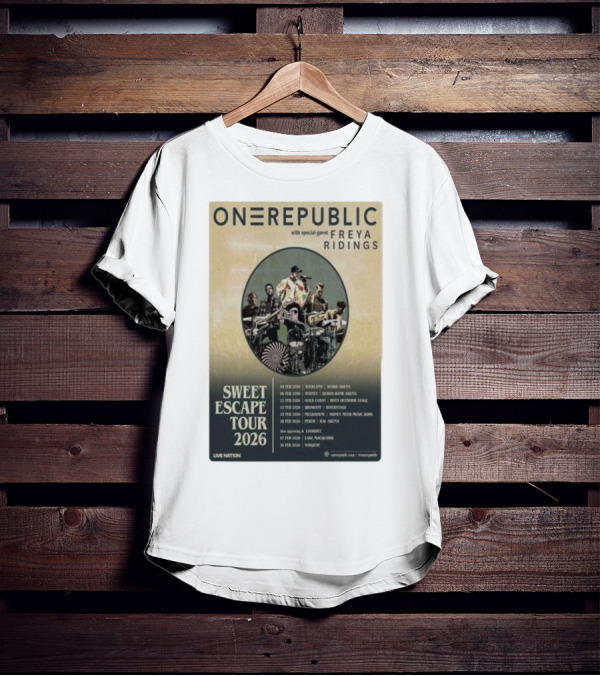 ONEREPUBLIC Sweet Escape Tour Australia New Zealand 2026 Special Guest Freya Ridings T-Shirt