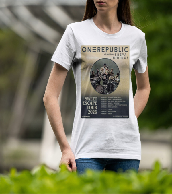 ONEREPUBLIC Sweet Escape Tour Australia New Zealand 2026 Special Guest Freya Ridings T-Shirt