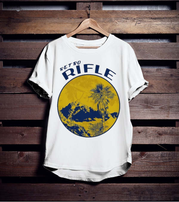 Retro Rifle Desert Oasis Lethal Protector Vintage Style T-Shirt