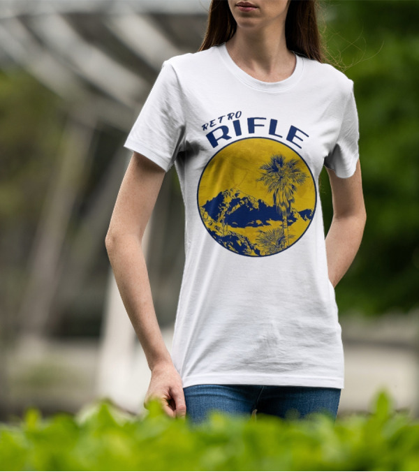 Retro Rifle Desert Oasis Lethal Protector Vintage Style T-Shirt