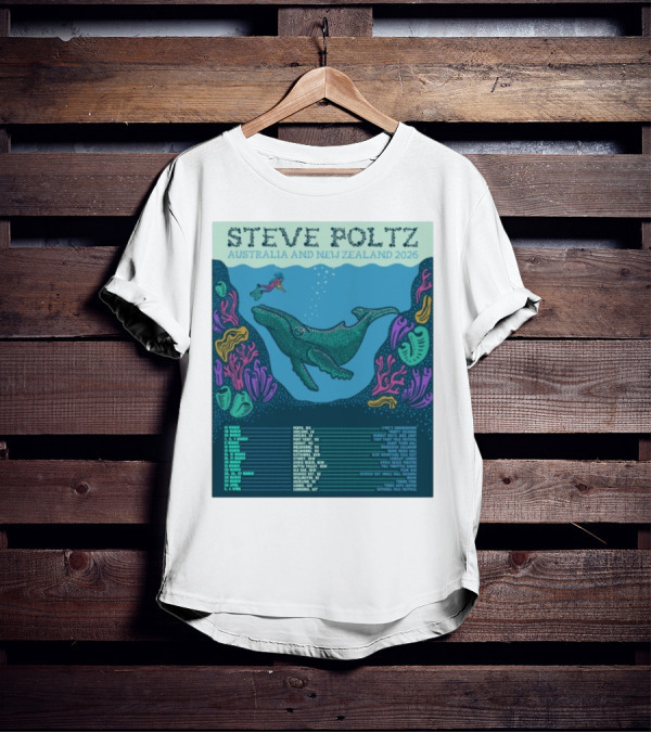 Steve Poltz Australia New Zealand Tour 2026 Concert Dates Underwater Theme T-Shirt