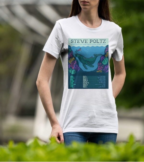 Steve Poltz Australia New Zealand Tour 2026 Concert Dates Underwater Theme T-Shirt