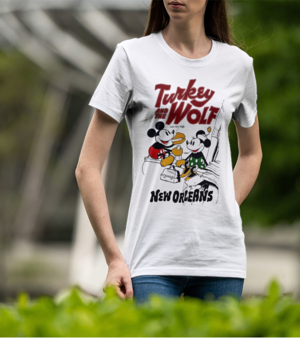 Turkey And The Wolf Mickey Mouse Minnie Mouse New Orleans Cheese T-Shirt