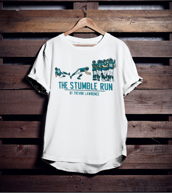 The Stumble Run By Trevor Lawrence Jacksonville Jaguars Football 2025 T-Shirt