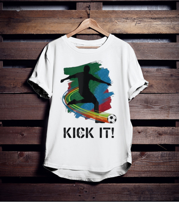 Kick It Soccer Player Rainbow Trail T-Shirt