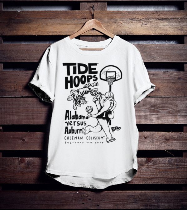 Tide Hoops Alabama Versus Auburn Basketball Showdown Crimson Night T-Shirt