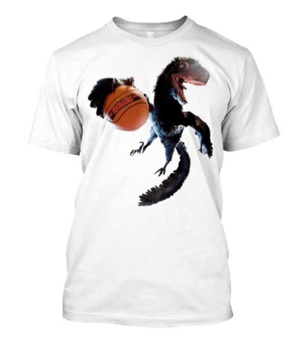 Deinonychus Basketball Dinosaurs Dunking Raptors T-Shirt