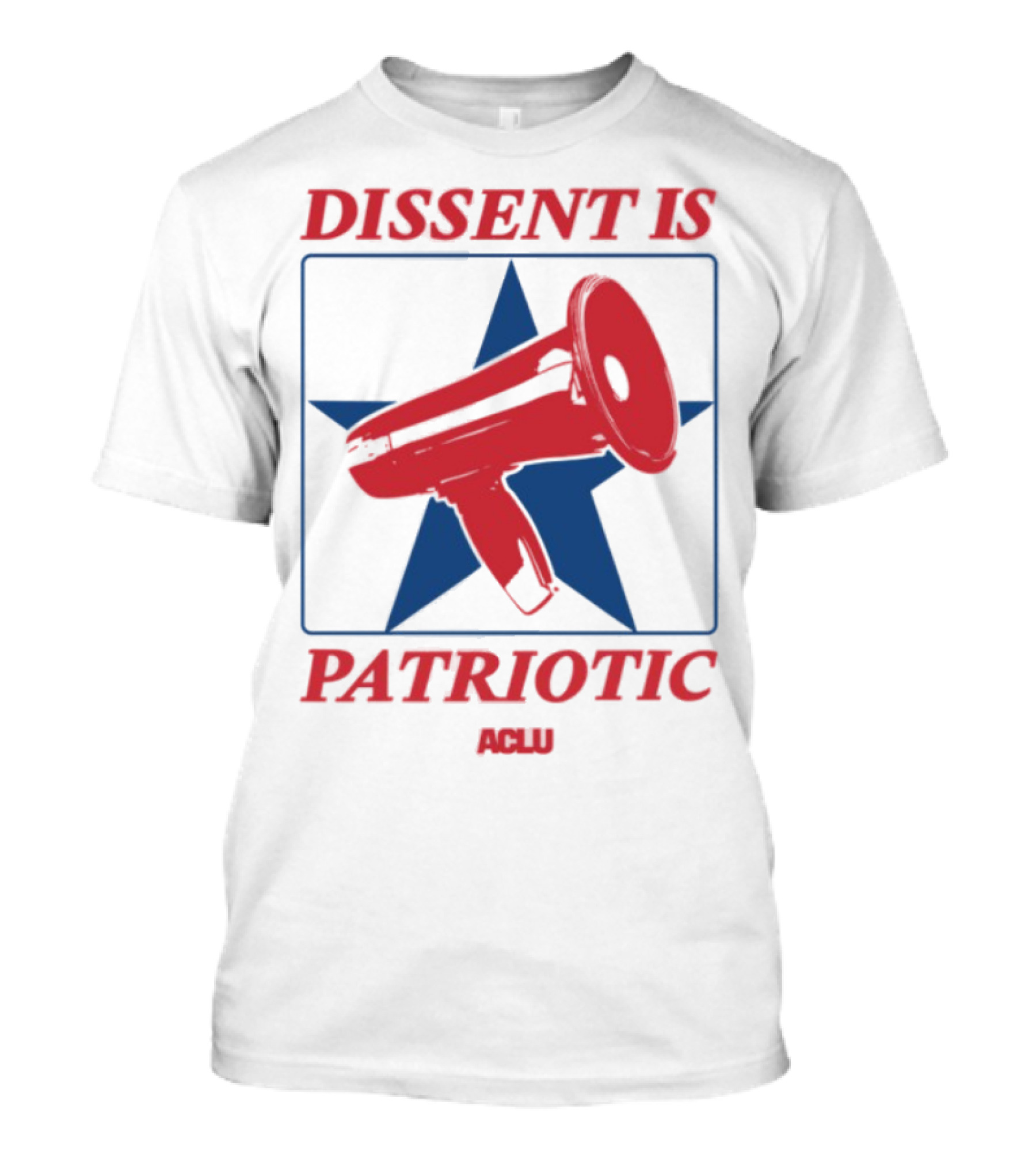 Dissent Is Patriotic ACLU Megaphone Red Blue Star T-Shirt