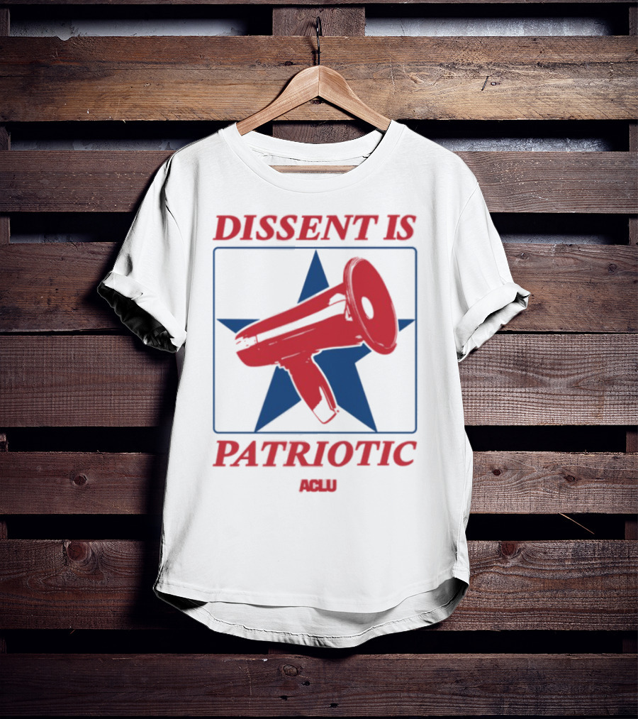 Dissent Is Patriotic ACLU Megaphone Red Blue Star T-Shirt
