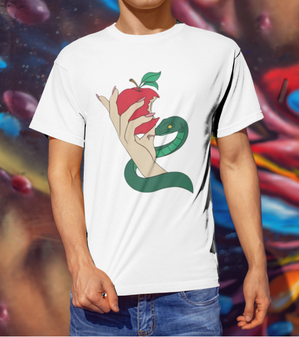 Eve Was Framed Ewf Colorful Snake And Apple T-Shirt