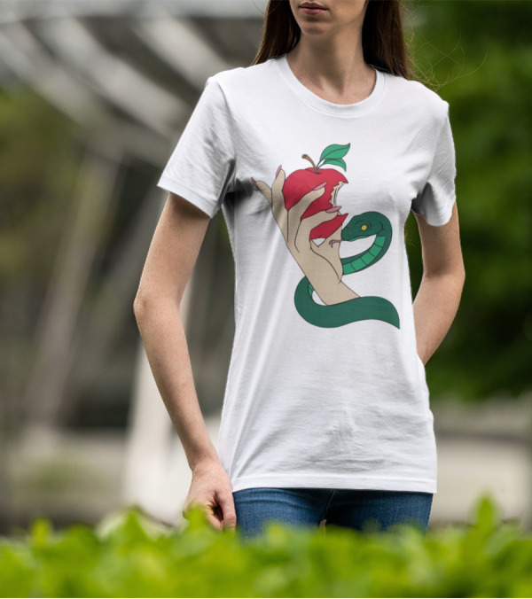 Eve Was Framed Ewf Colorful Snake And Apple T-Shirt