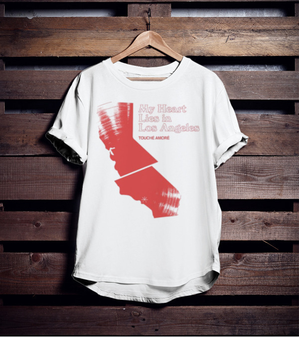 My Heart Lies In Los Angeles Touché Amoré California Map T-Shirt