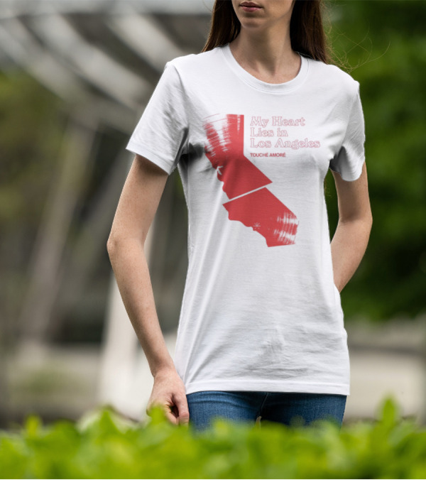 My Heart Lies In Los Angeles Touché Amoré California Map T-Shirt