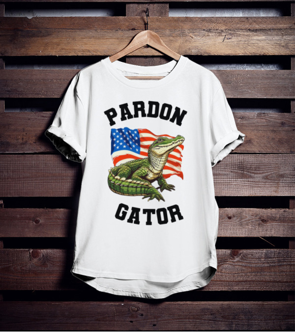 Patriotic American Flag Alligator Pardon Gator T-Shirt