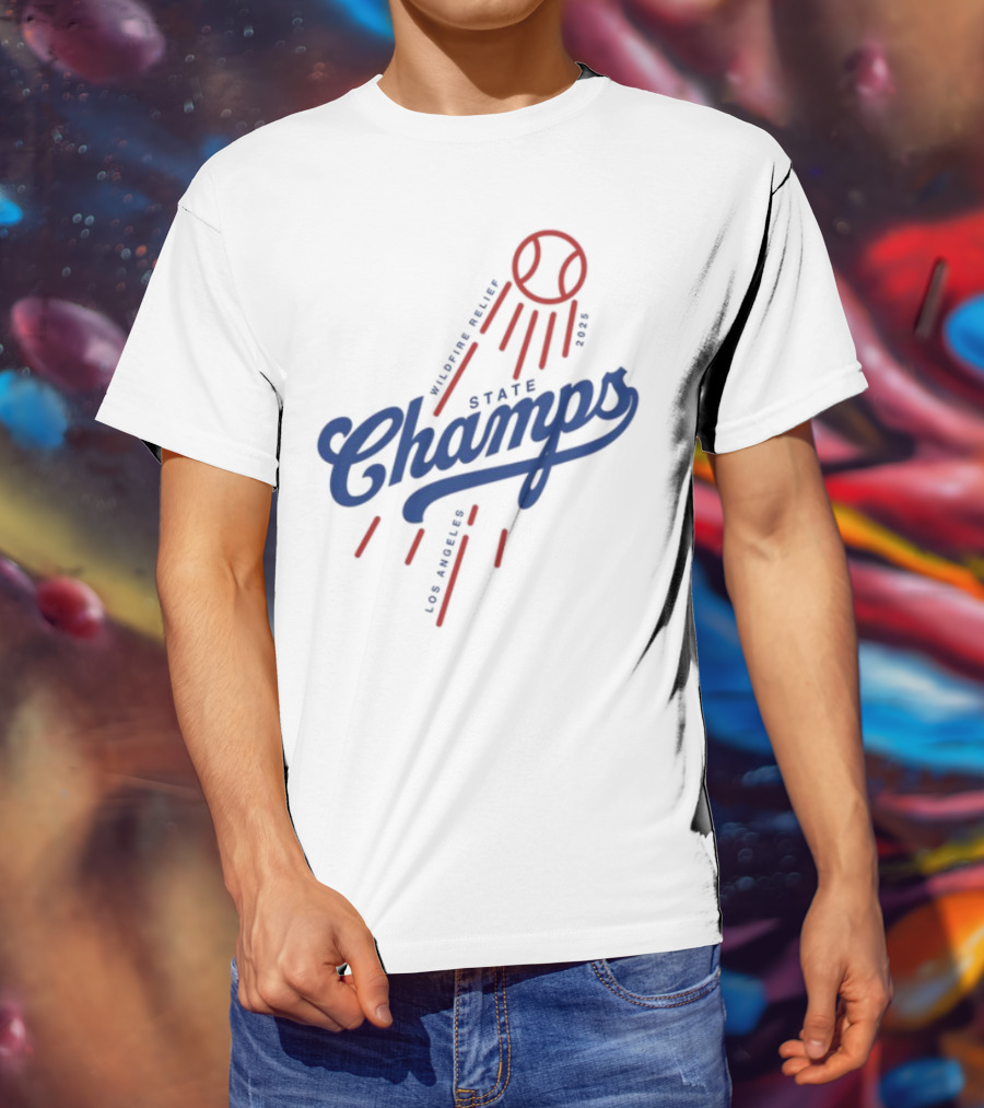 State Champs Wildfire Relief Baseball Event Support T-Shirt