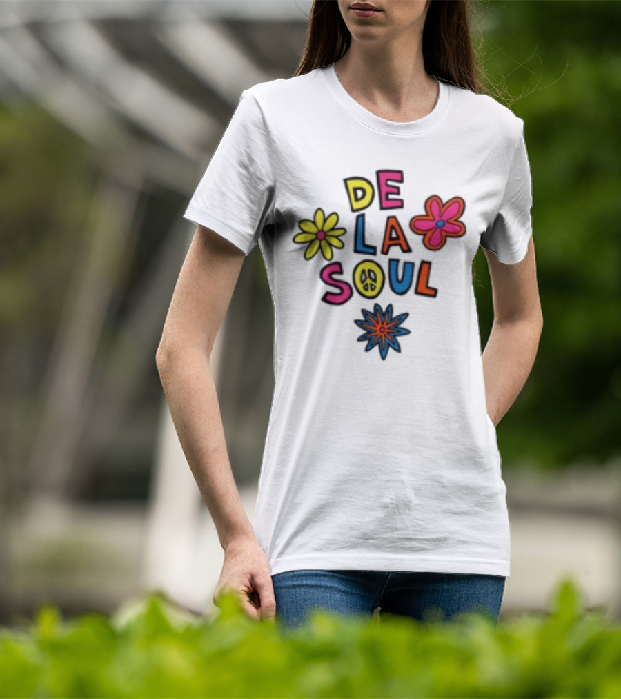 Thank You Dave De La Soul Colorful Flowers Peace Symbol T-Shirt
