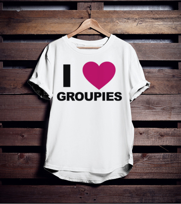 I Heart Groupies Retro Music Fan Apparel T-Shirt