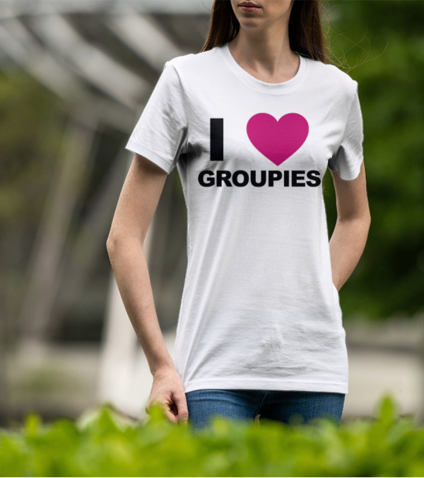 I Heart Groupies Retro Music Fan Apparel T-Shirt