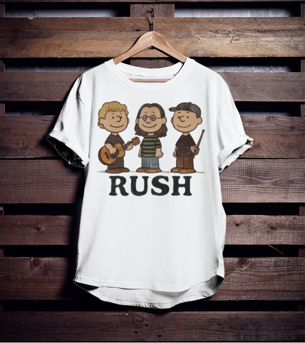 Charlie Brown Peanuts Characters Styled As Rush Band Members T-Shirt