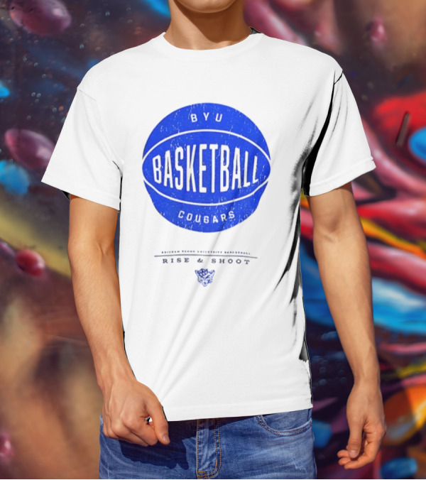 BYU Cougars Rise And Shoot Basketball Brigham Young University T-Shirt