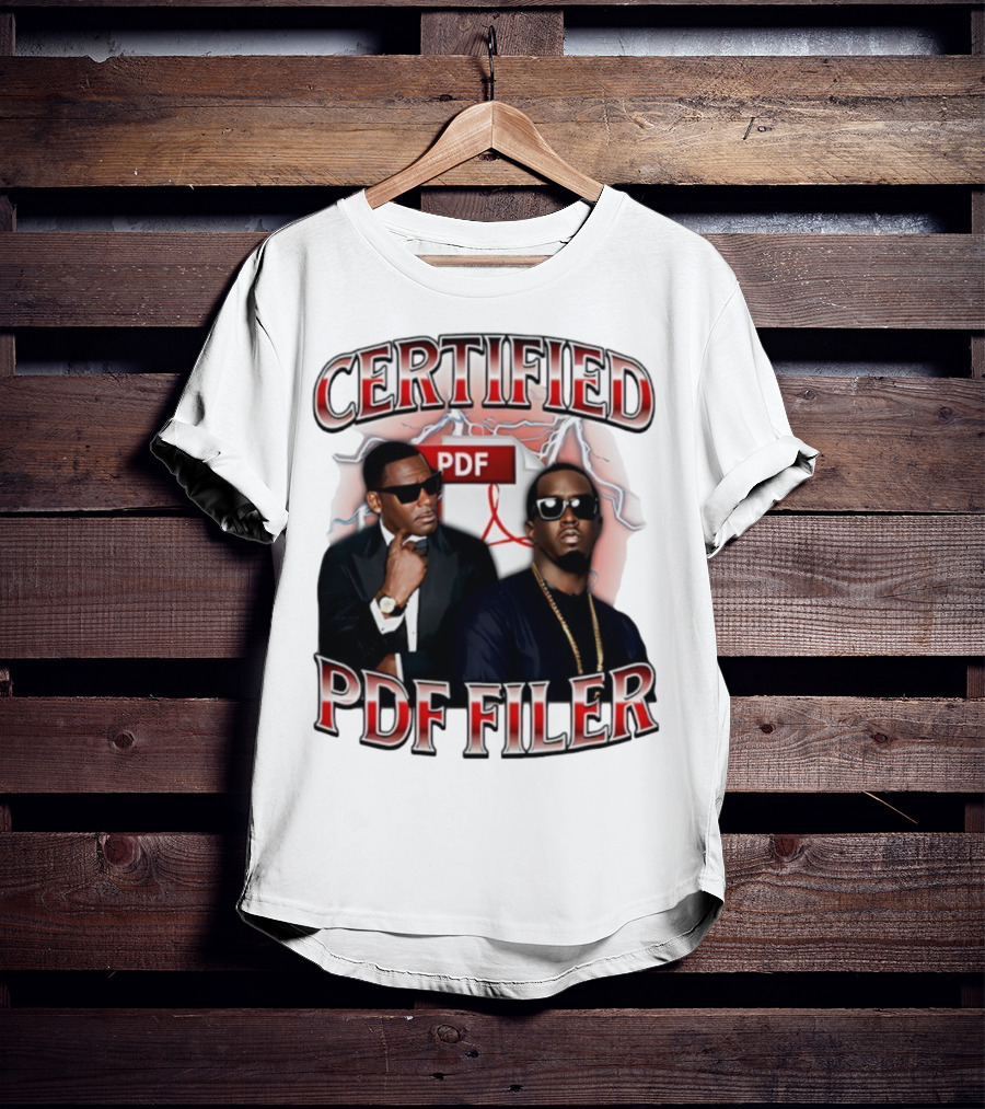 Certified PDF Filer Celebrity Parody With Suits And Sunglasses T-Shirt