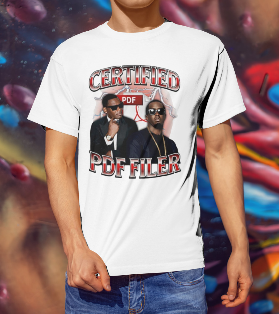 Certified PDF Filer Celebrity Parody With Suits And Sunglasses T-Shirt