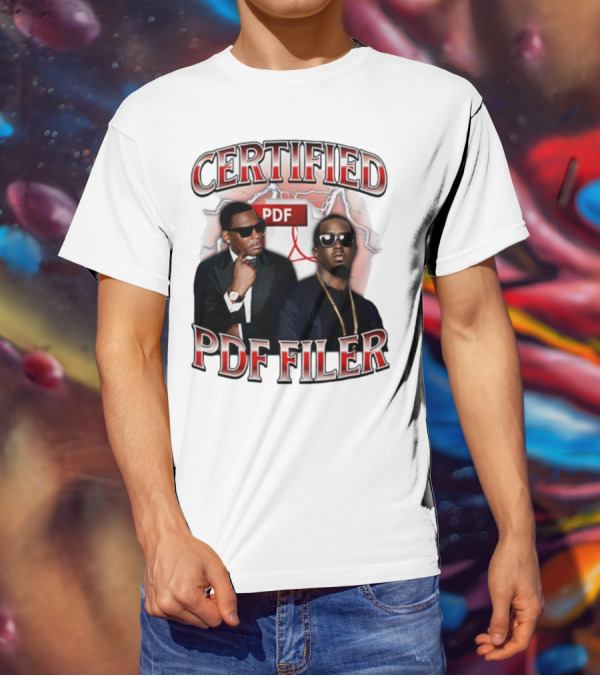 Certified PDF Filer Celebrity Parody With Suits And Sunglasses T-Shirt