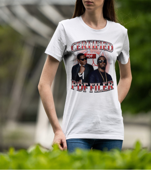 Certified PDF Filer Celebrity Parody With Suits And Sunglasses T-Shirt